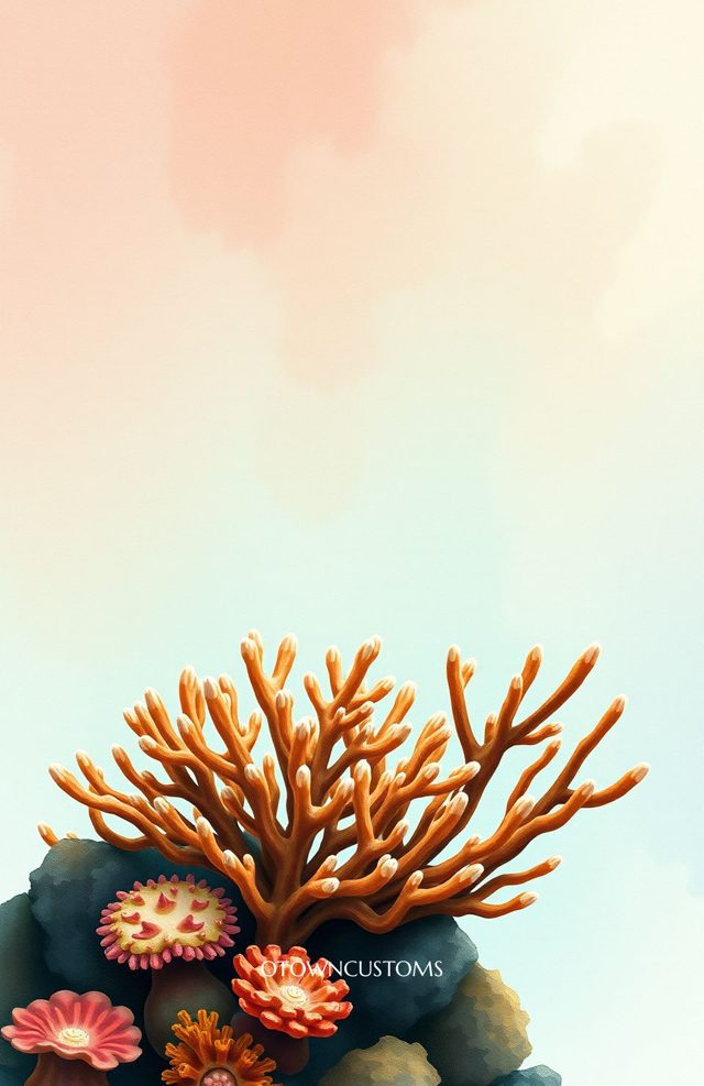 Watercolor Coral Reef Ethereal Bloom