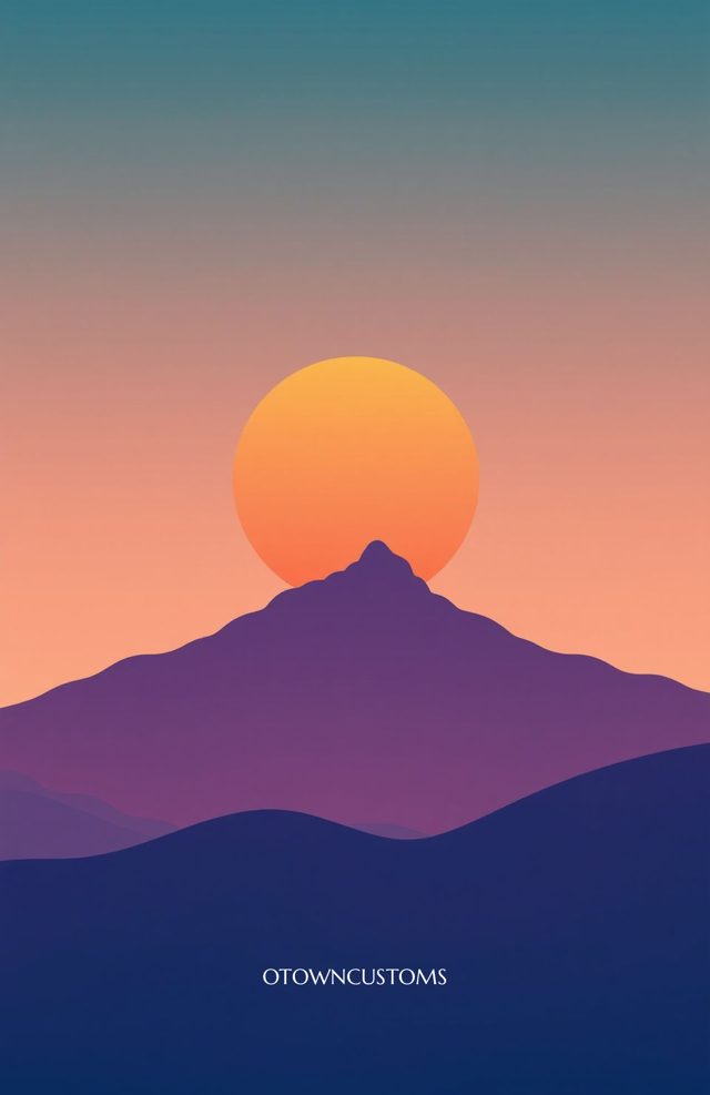 Minimalist Mountain Range Sunrise