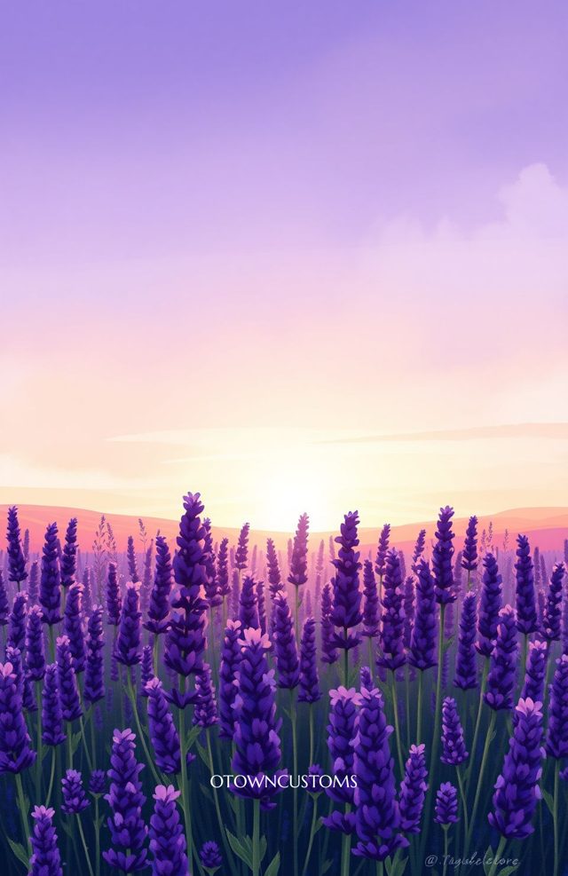 Stylized Lavender Field Vista