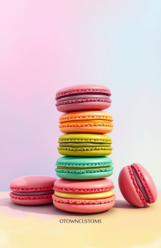 Pastel Macaron Stack Tower