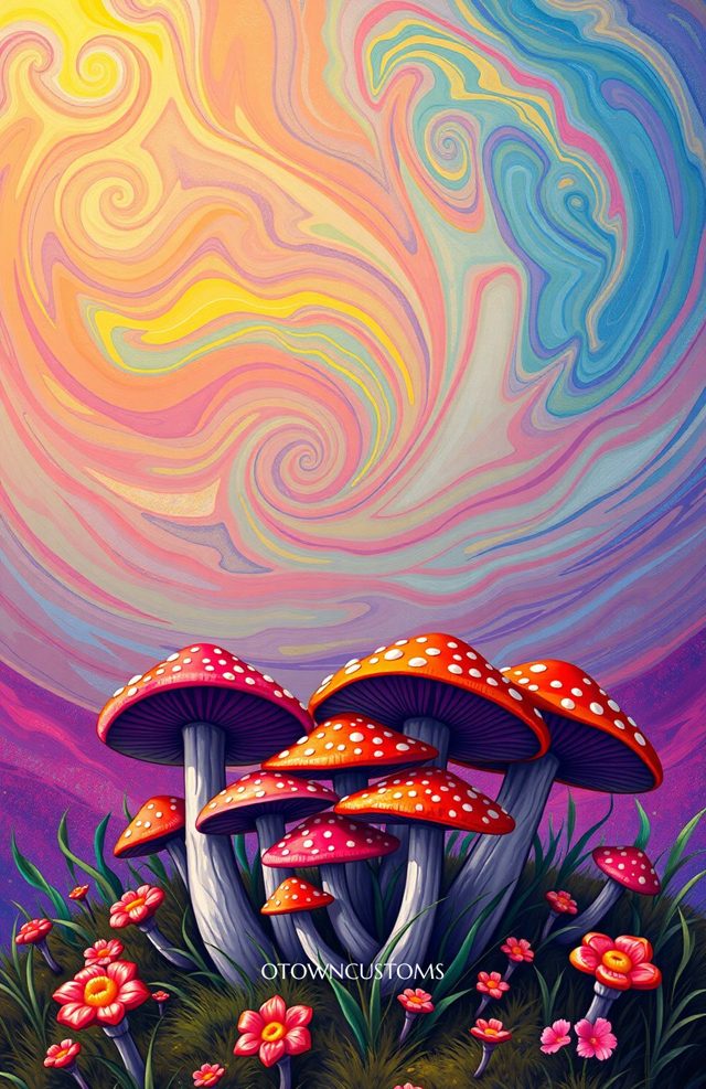 Psychedelic Mushroom Forest