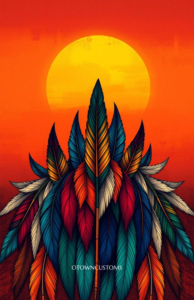 Vibrant Feathered Sunset