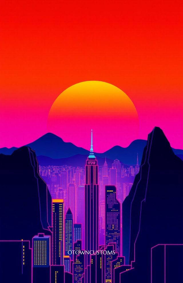 Retro Sunset Synthwave Arcade