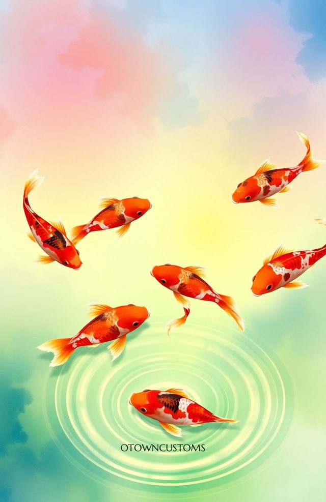Rainbow Koi Fish Painterly