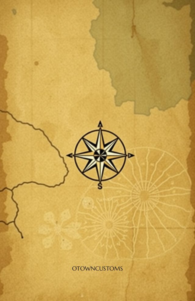 Vintage Map Compass Retro