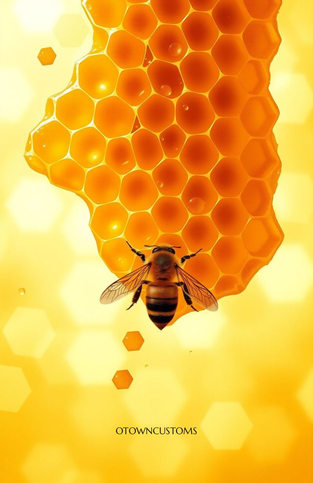 Sweet Honeycomb Bee Macro Photography