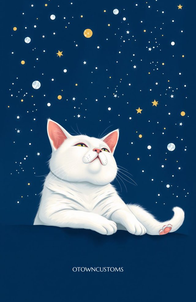 Whimsical Starry Night Cat Among Stars