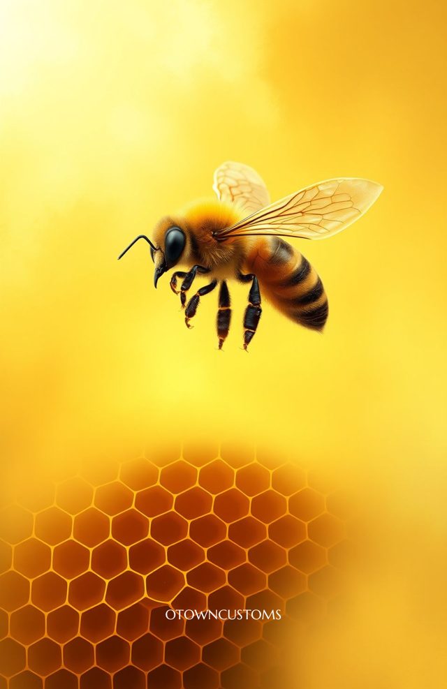 Realistic Bee Honeycomb Golden Daze