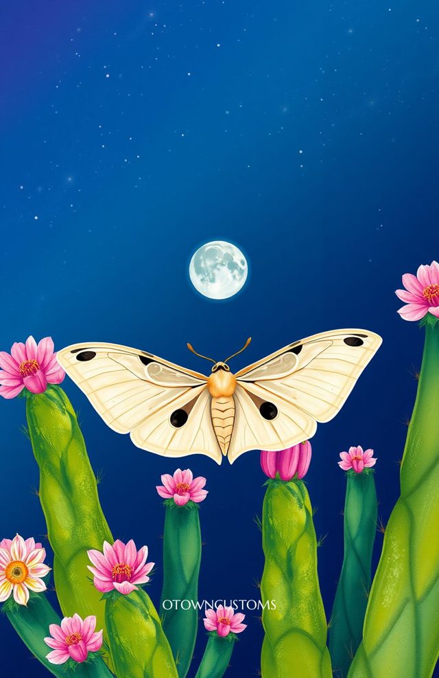Illustrative Lunar Moth Night Bloom