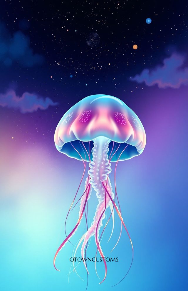 Galaxy Jellyfish Glowing Ethereal