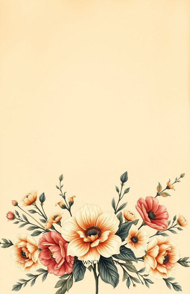 Watercolor Vintage Floral Tapestry