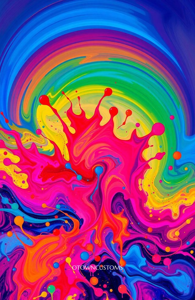 Abstract Colorful Paint Splatter Vibrant