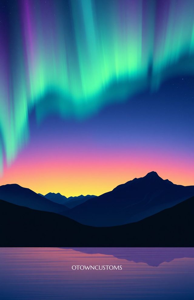 Celestial Aurora Borealis Minimalist