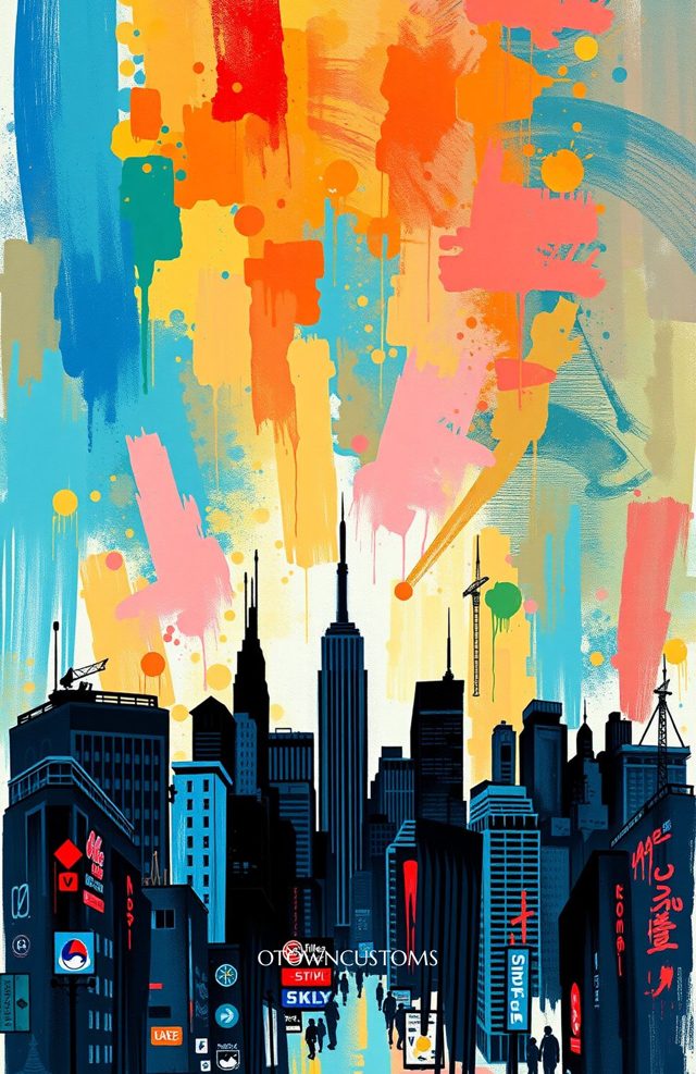 Abstract Cityscape Urban Graffiti Street Art