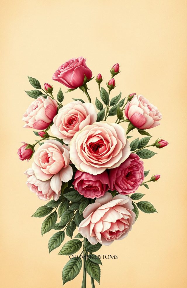 Floral Bouquet Vintage Illustration