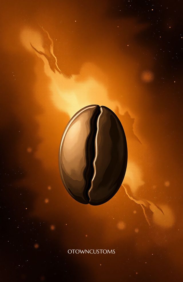 Cosmic Coffee Bean Abstract Nebula