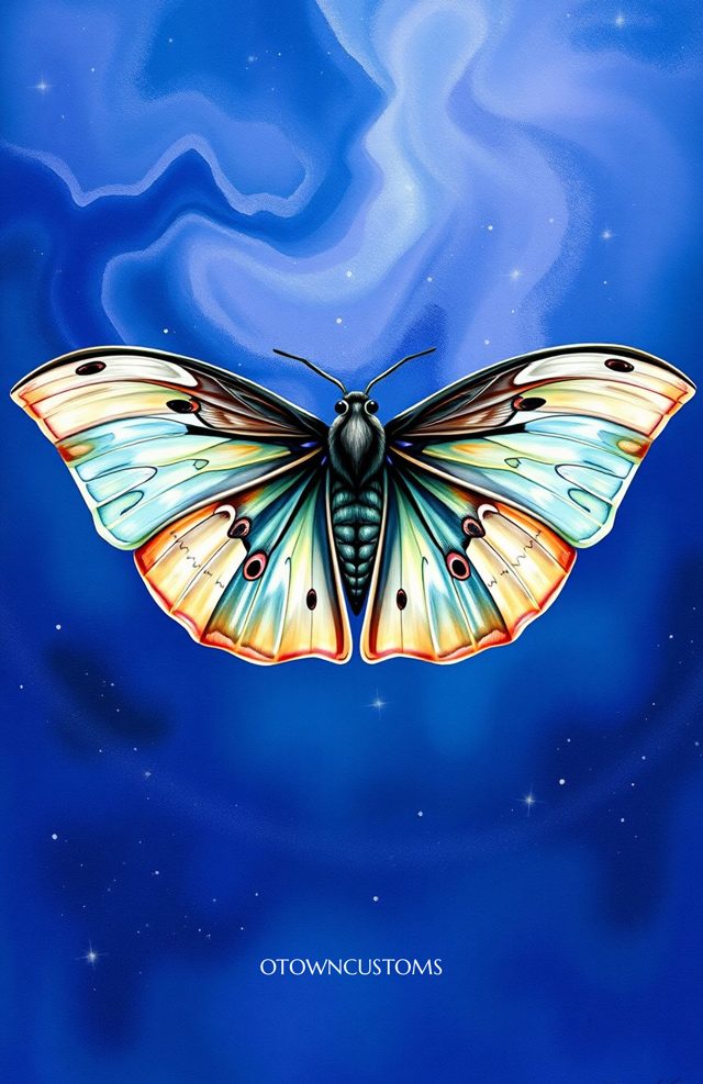 Realistic Butterfly Lunar Moth Velvet Night
