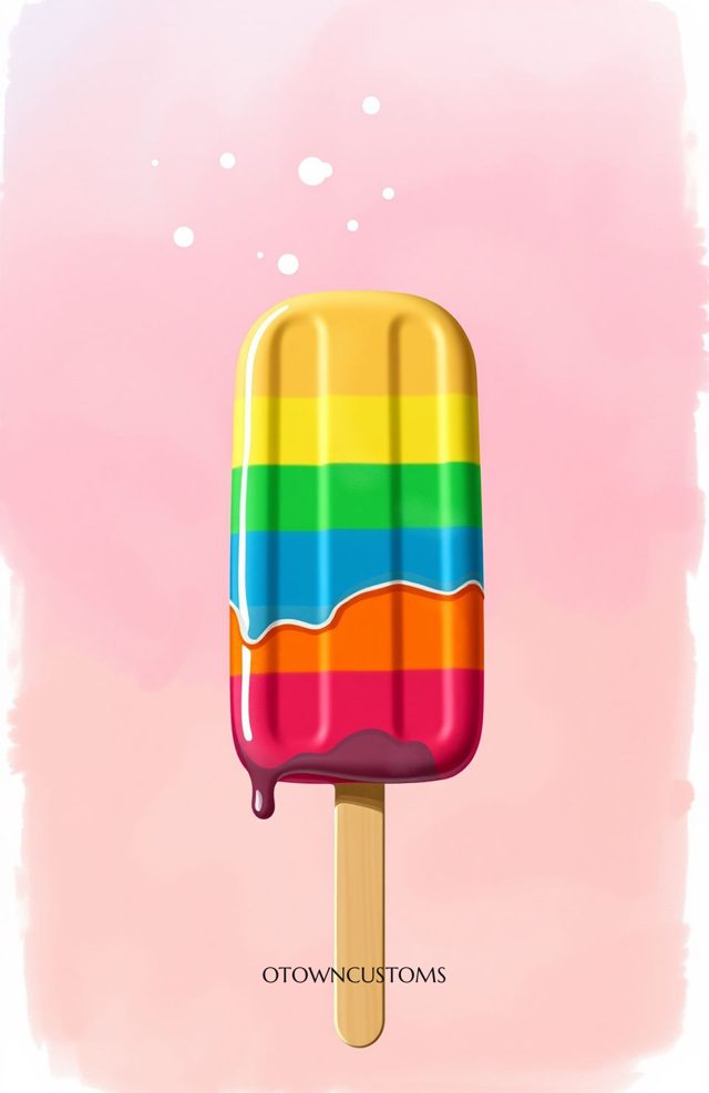 Rainbow Popsicle Summer Art