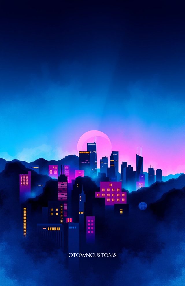 Neon City Nights Synthwave Vaporwave