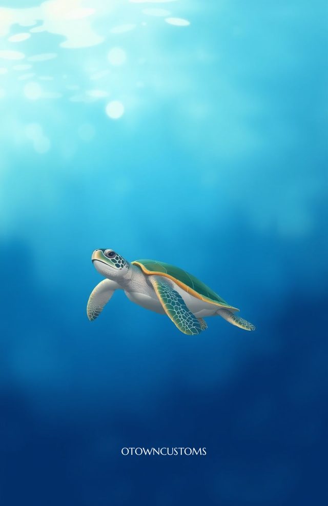 Sea Turtle Serenity Realistic Illustration