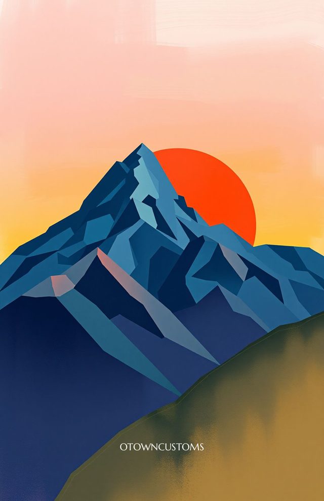 Geometric Mountain Dawn Sunset