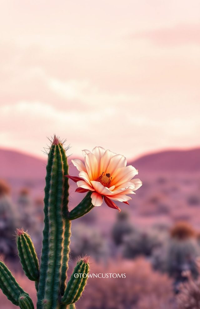 Desert Cactus Bloom Serenity