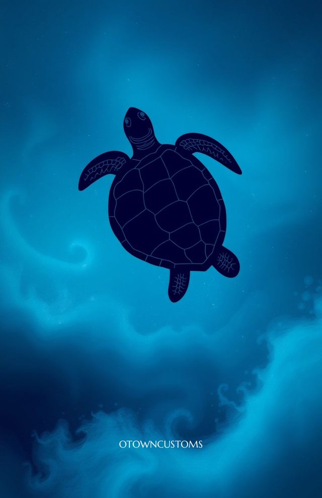 Cosmic Sea Turtle Journey Silhouette