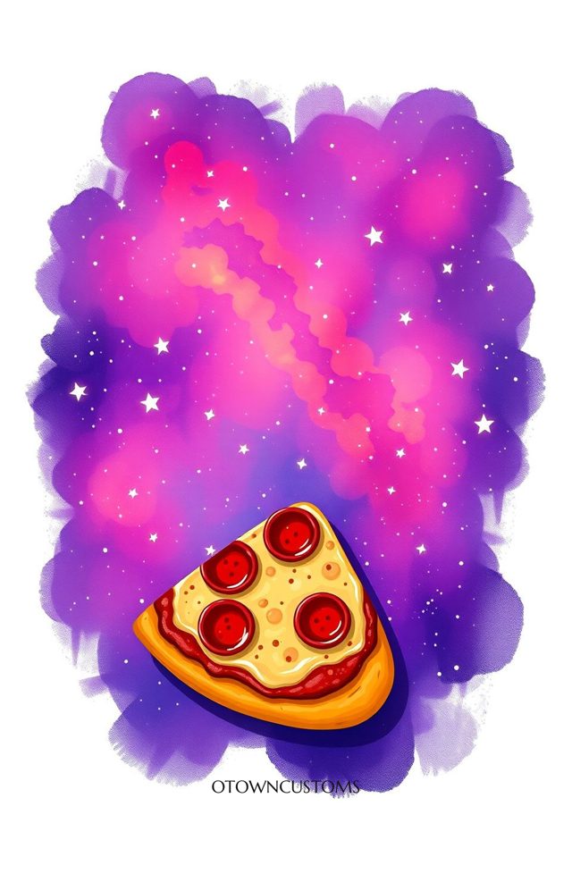 Watercolor Pizza Galaxy Cosmic