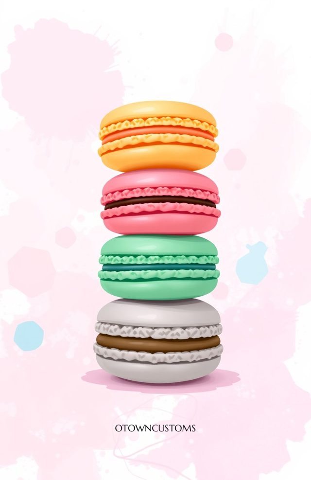 Pastel Macaron Stack Illustration