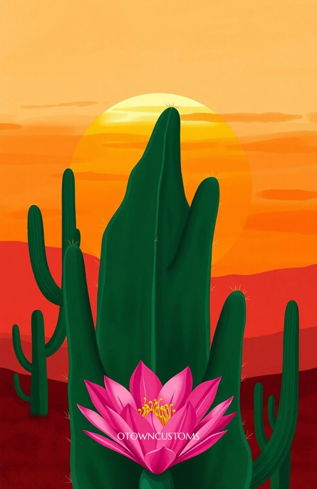 Desert Sunset Bloom Landscape