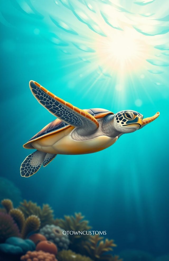 Oceanic Turtle Journey Realistic Underwater