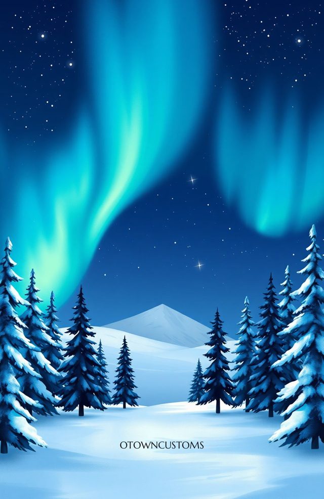Serene Northern Lights Winter Aurora