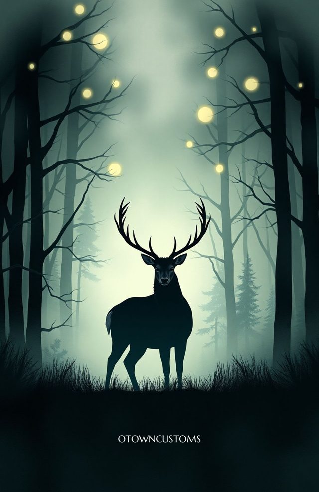 Mystical Forest Stag Dark Fantasy