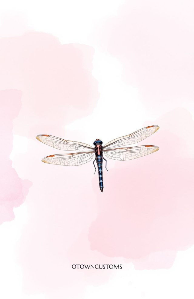 Watercolor Dragonfly Petals Flight