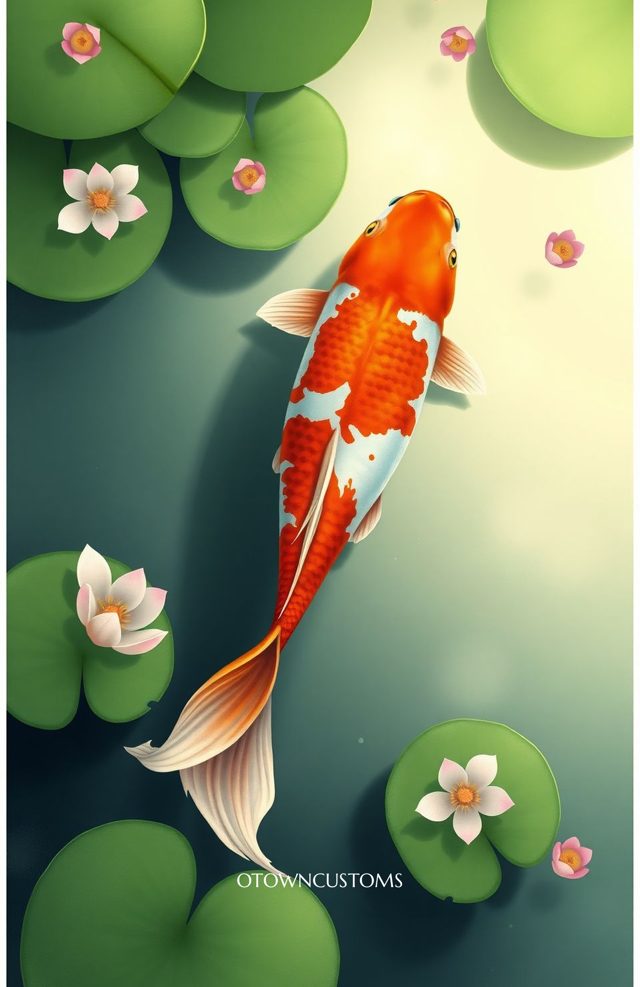 Koi Pond Tranquility Painterly Nature