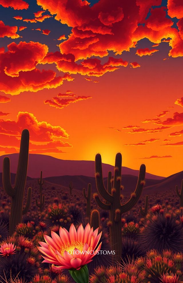 Vibrant Desert Bloom Sunset