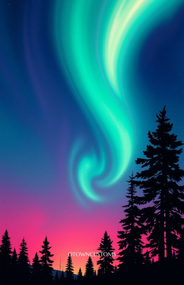 Aurora Borealis Trees