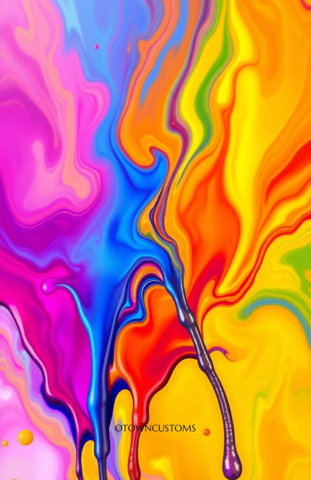 Abstract Colorful Fluid Paint Drips