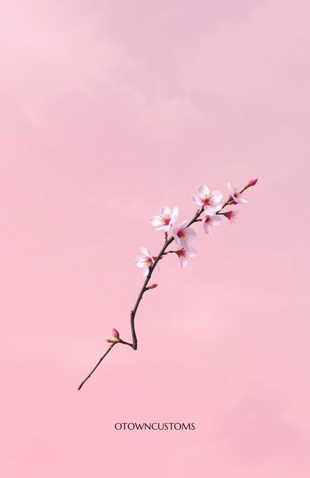 Minimalist Cherry Blossom Branch