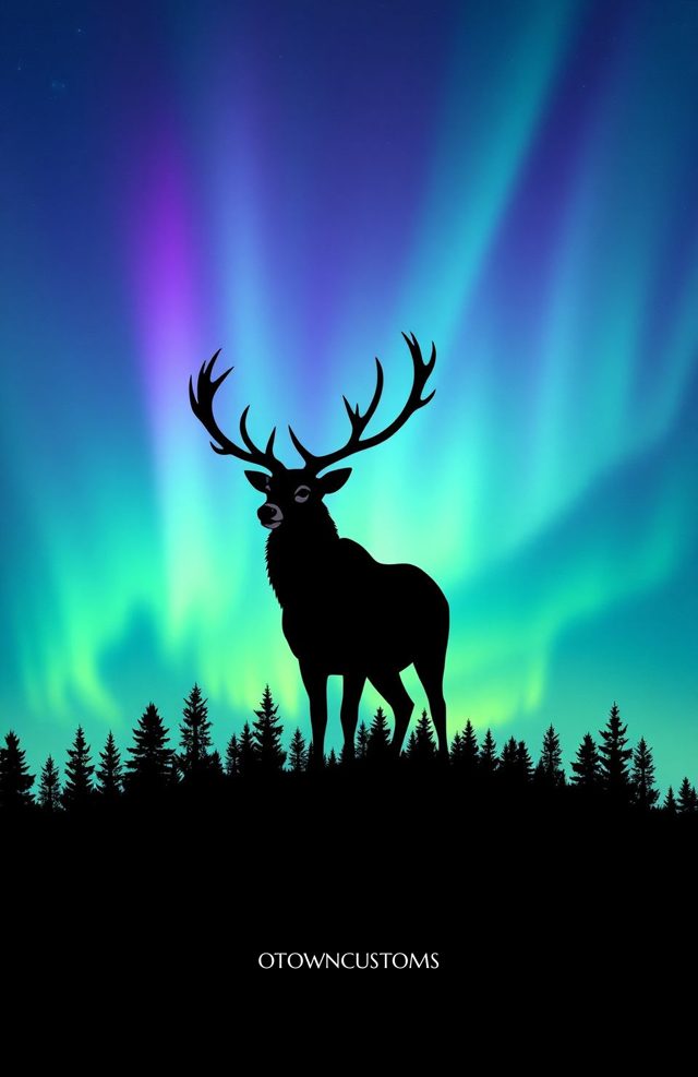 Northern Lights Forest Silhouette