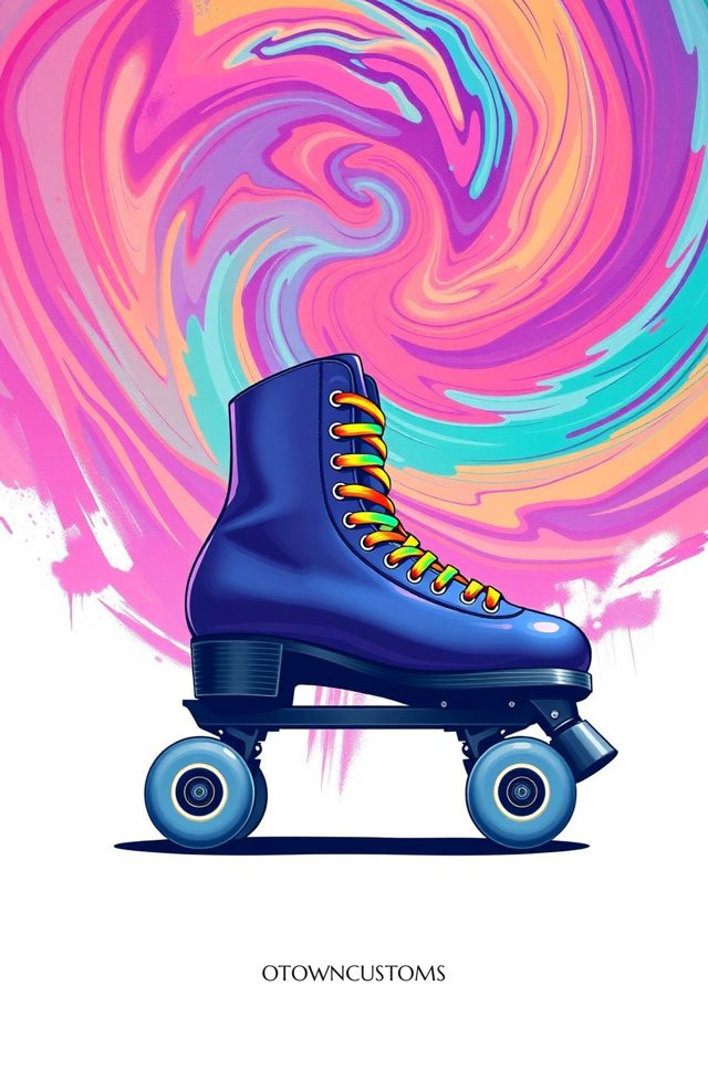 Psychedelic Retro Roller Skate