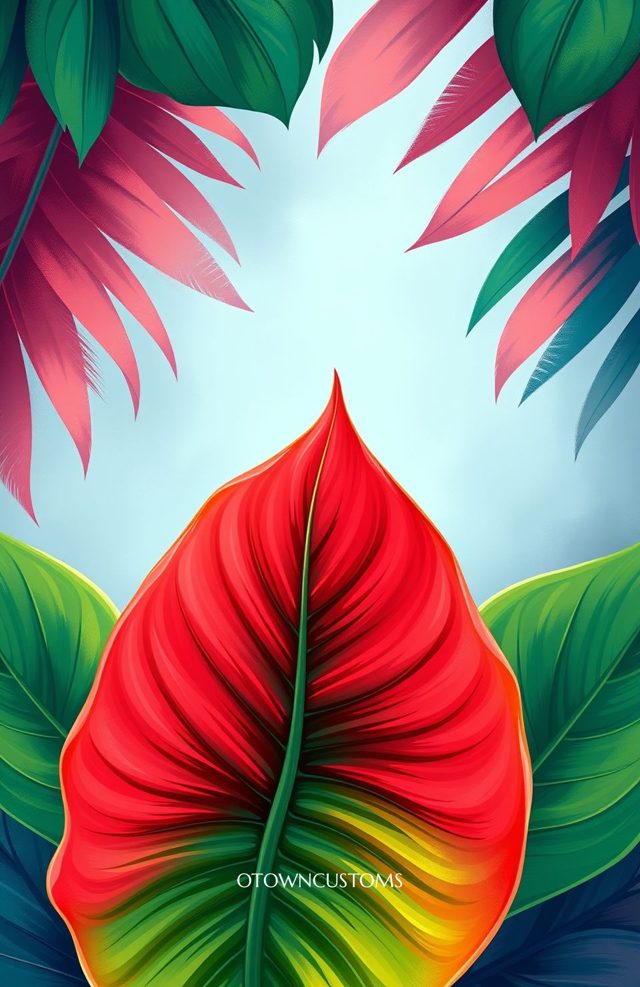 Vibrant Tropical Monstera Leaf