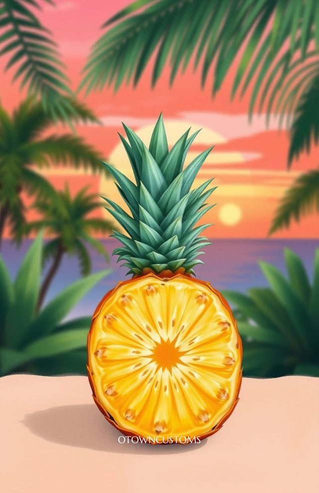 Tropical Fruit Sunset Pineapple