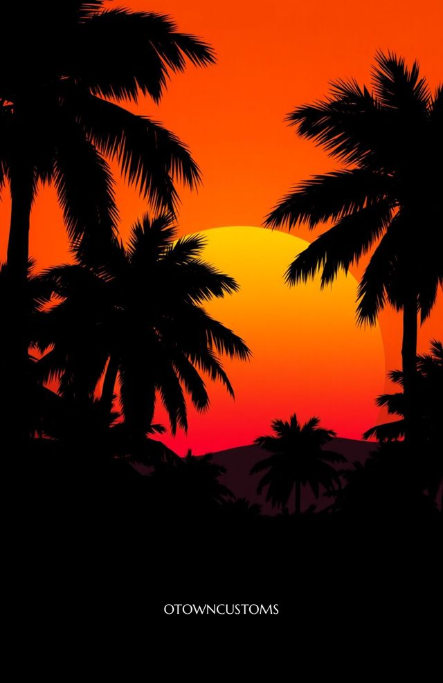 Tropical Sunset Palm