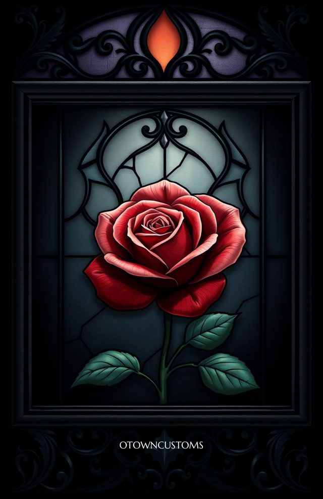 Stained Glass Gothic Rose