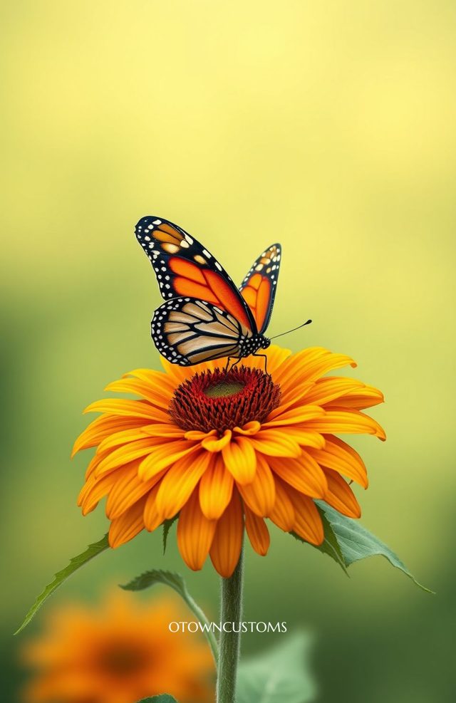 Macro Photography Vintage Botanical Butterfly