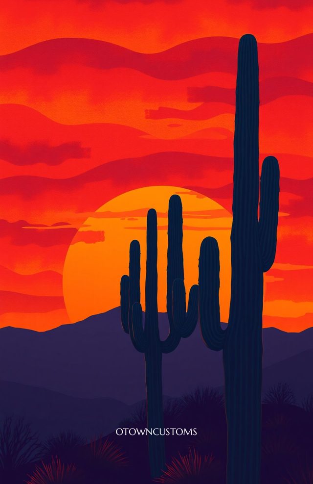Stylized Desert Sunset Canyon