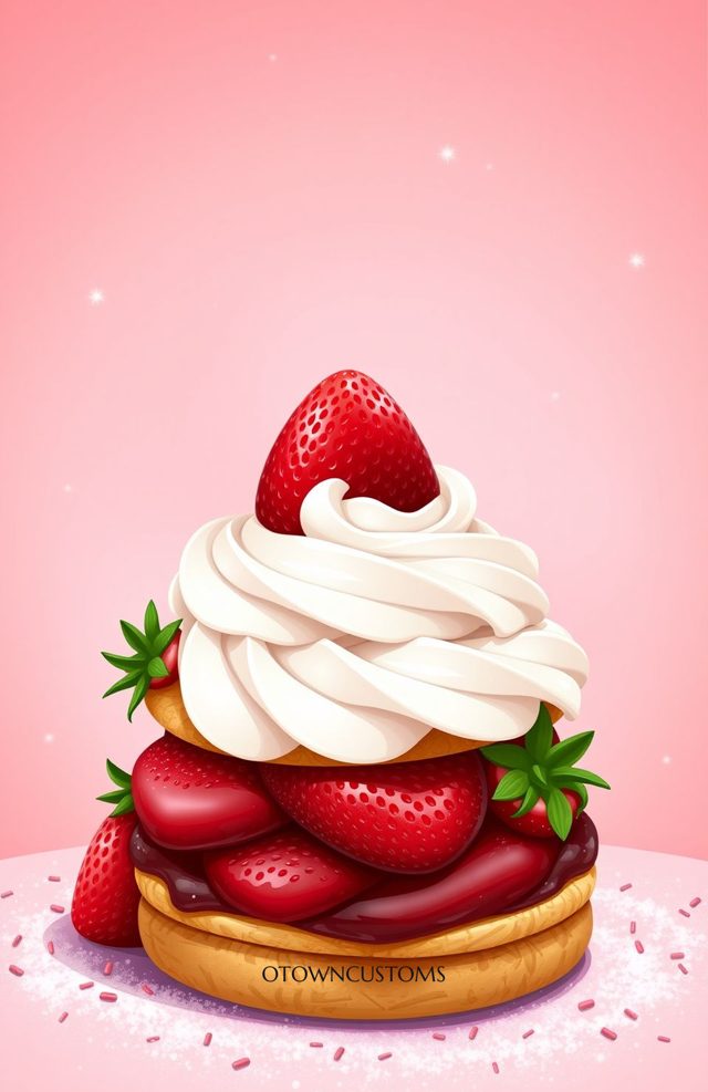 Strawberry Shortcake Food Illustration