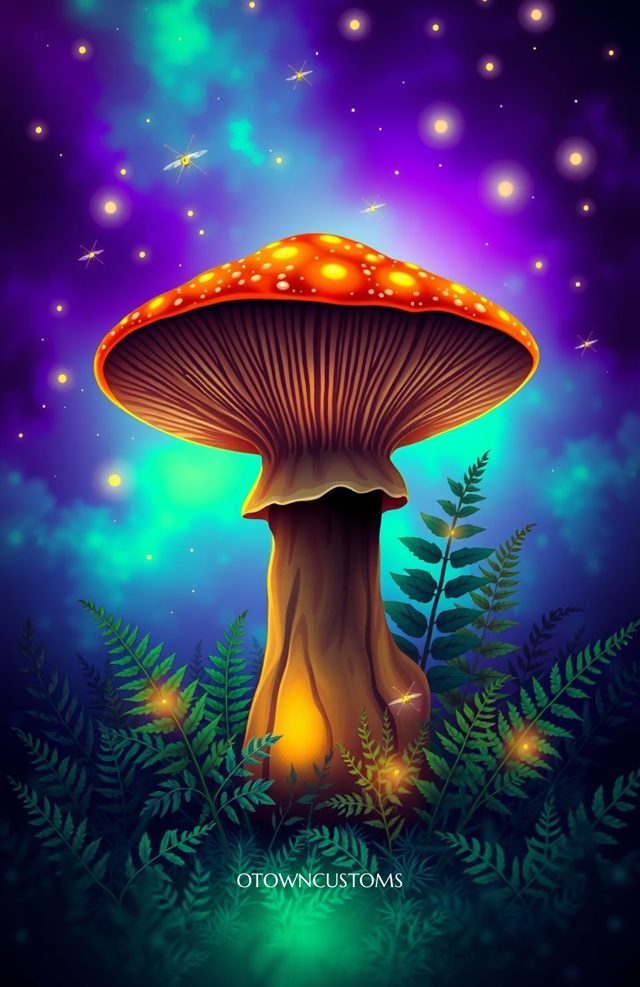 Enchanted Forest Glowing Mushroom Psychedelic