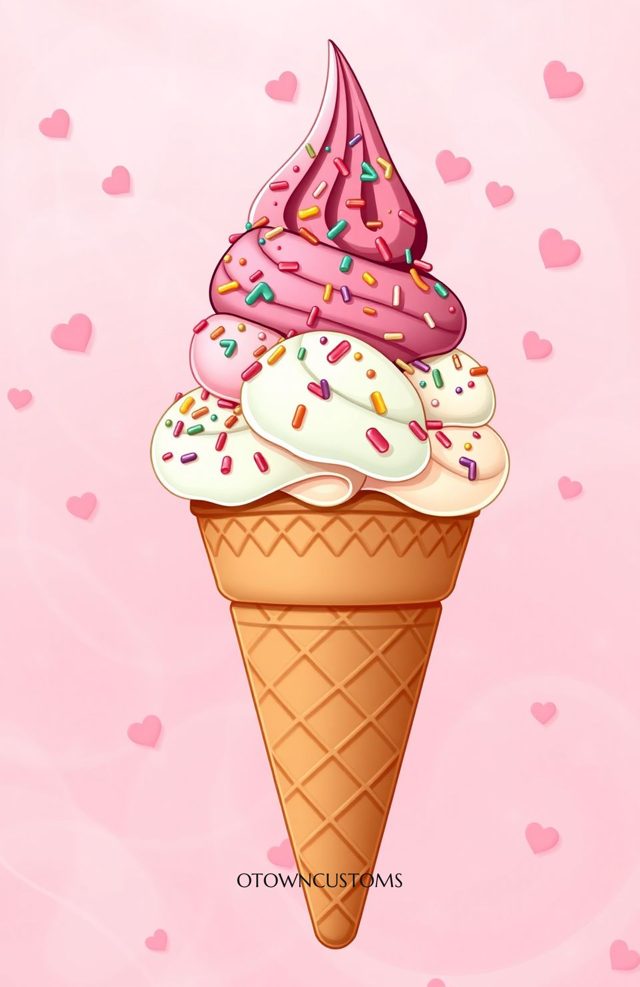 Cute Kawaii Ice Cream Cone Cartoon